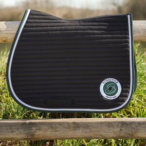 Forestier Dressage Saddle Pad Black with Green Trim